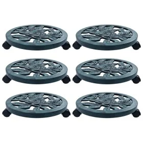 Plant stand with wheels 6 units green plastic 38 cm by vidaXL, Pot stands - Ref: Foro24-48228, Price: 55,87 €, Discount: %