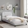 Bettgestell mit Kopfteil aus weißem Kunstleder 90x200cm von , Betten und Lattenroste - Ref: Foro24-3207975, Preis: 170,73 €, ...