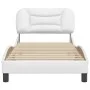 Bettgestell mit Kopfteil aus weißem Kunstleder 90x200cm von , Betten und Lattenroste - Ref: Foro24-3207975, Preis: 167,79 €, ...