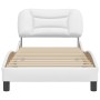Estructura de cama con cabecero cuero sintético blanco 90x200cm de , Camas y somieres - Ref: Foro24-3207975, Precio: 164,84 €