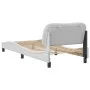 Bettgestell mit Kopfteil aus weißem Kunstleder 90x200cm von , Betten und Lattenroste - Ref: Foro24-3207975, Preis: 167,79 €, ...