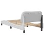 Bettgestell mit Kopfteil aus weißem Kunstleder 90x200cm von , Betten und Lattenroste - Ref: Foro24-3207975, Preis: 170,73 €, ...
