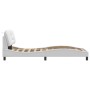Bed frame with headboard white synthetic leather 90x200cm by , Beds and slatted bases - Ref: Foro24-3207975, Price: 170,73 €,...