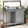 Mesa para macetas y armario madera abeto gris 110,5x45x124,5 cm de , Soportes para macetas - Ref: Foro24-156345, Precio: 180,...