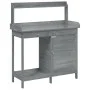 Mesa para macetas y armario madera abeto gris 110,5x45x124,5 cm de , Soportes para macetas - Ref: Foro24-156345, Precio: 180,...