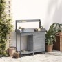 Tisch für Töpfe und Schrank aus grauem Fichtenholz 110,5 x 45 x 124,5 cm von , Topfständer - Ref: Foro24-156345, Preis: 172,4...