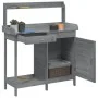 Mesa para macetas y armario madera abeto gris 110,5x45x124,5 cm de , Soportes para macetas - Ref: Foro24-156345, Precio: 180,...