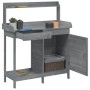 Tisch für Töpfe und Schrank aus grauem Fichtenholz 110,5 x 45 x 124,5 cm von , Topfständer - Ref: Foro24-156345, Preis: 172,4...