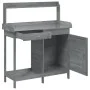 Mesa para macetas y armario madera abeto gris 110,5x45x124,5 cm de , Soportes para macetas - Ref: Foro24-156345, Precio: 180,...