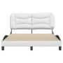 Estructura de cama cabecero cuero sintético blanco 120x200 cm de , Camas y somieres - Ref: Foro24-3207989, Precio: 214,76 €, ...