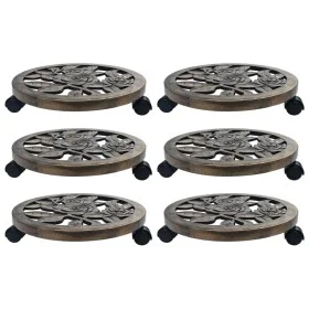 Pflanzenständer mit Rollen 6 Stück aus bronzefarbenem Kunststoff 38 cm von vidaXL, Topfständer - Ref: Foro24-48229, Preis: 62...