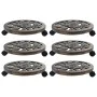Soporte con ruedas de plantas 6 uds plástico color bronce 38 cm de vidaXL, Soportes para macetas - Ref: Foro24-48229, Precio:...