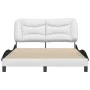 Estructura cama cabecero cuero sintético blanco negro 120x200cm de , Camas y somieres - Ref: Foro24-3207994, Precio: 208,24 €...