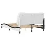 Estructura cama cabecero cuero sintético blanco negro 120x200cm de , Camas y somieres - Ref: Foro24-3207994, Precio: 208,24 €...
