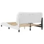 White synthetic leather headboard bed frame 140x190 cm by , Beds and slatted bases - Ref: Foro24-3207996, Price: 230,88 €, Di...
