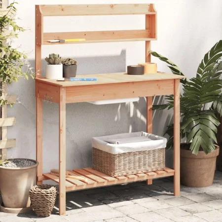 Potting table with sink fir wood 147.5x44x139.5 cm by , Pot stands - Ref: Foro24-156347, Price: 100,26 €, Discount: %