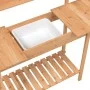 Potting table with sink fir wood 147.5x44x139.5 cm by , Pot stands - Ref: Foro24-156347, Price: 100,26 €, Discount: %