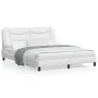 Estructura de cama cabecero cuero sintético blanco 160x200 cm de , Camas y somieres - Ref: Foro24-3208010, Precio: 254,50 €, ...