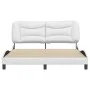 Estructura de cama cabecero cuero sintético blanco 160x200 cm de , Camas y somieres - Ref: Foro24-3208010, Precio: 254,50 €, ...