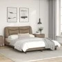 Cappuccino synthetic leather headboard bed frame 140x200cm by , Beds and slatted bases - Ref: Foro24-3208006, Price: 254,66 €...