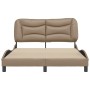 Bettgestell mit Kopfteil aus Cappuccino-Kunstleder, 140 x 200 cm von , Betten und Lattenroste - Ref: Foro24-3208006, Preis: 2...