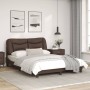 Bettgestell mit Kopfteil aus braunem Kunstleder, 140 x 200 cm von , Betten und Lattenroste - Ref: Foro24-3208004, Preis: 252,...