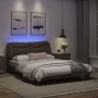 Brown synthetic leather headboard bed frame 140x200 cm by , Beds and slatted bases - Ref: Foro24-3208004, Price: 248,51 €, Di...