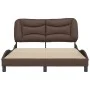 Brown synthetic leather headboard bed frame 140x200 cm by , Beds and slatted bases - Ref: Foro24-3208004, Price: 248,51 €, Di...