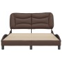 Estructura de cama cabecero cuero sintético marrón 140x200 cm de , Camas y somieres - Ref: Foro24-3208004, Precio: 234,62 €