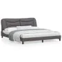 Bed frame with headboard gray synthetic leather 180x200cm by , Beds and slatted bases - Ref: Foro24-3208019, Price: 250,36 €,...