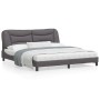 Bettgestell mit Kopfteil aus grauem Kunstleder 180x200cm von , Betten und Lattenroste - Ref: Foro24-3208019, Preis: 253,71 €,...