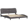 Bed frame with headboard gray synthetic leather 180x200cm by , Beds and slatted bases - Ref: Foro24-3208019, Price: 253,71 €,...