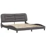 Bed frame with headboard gray synthetic leather 180x200cm by , Beds and slatted bases - Ref: Foro24-3208019, Price: 250,36 €,...