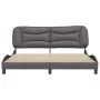 Bed frame with headboard gray synthetic leather 180x200cm by , Beds and slatted bases - Ref: Foro24-3208019, Price: 250,36 €,...