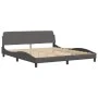 Bed frame with headboard gray synthetic leather 180x200cm by , Beds and slatted bases - Ref: Foro24-3208019, Price: 250,36 €,...