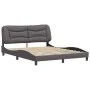Bed frame with headboard gray synthetic leather 160x200cm by , Beds and slatted bases - Ref: Foro24-3208012, Price: 253,65 €,...