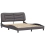 Estructura de cama con cabecero cuero sintético gris 160x200cm de , Camas y somieres - Ref: Foro24-3208012, Precio: 256,67 €,...