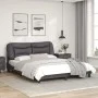 Bed frame with headboard gray synthetic leather 160x200cm by , Beds and slatted bases - Ref: Foro24-3208012, Price: 253,65 €,...