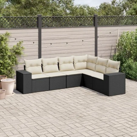 6-piece garden sofa set and black synthetic rattan cushions by , Garden sets - Ref: Foro24-3254943, Price: 390,55 €, Discount: %