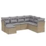 Garden sofa set with beige cushions mix 7 pieces PE rattan by , Garden sets - Ref: Foro24-3263215, Price: 419,05 €, Discount: %