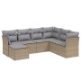 Gartensofa-Set mit beigem Kissenmix, 7-teilig aus PE-Rattan von , Gartensets - Ref: Foro24-3263215, Preis: 425,40 €, Rabatt: %