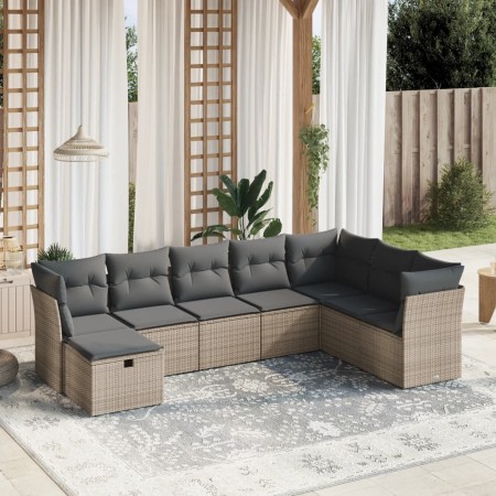 8-piece garden sofa set and gray synthetic rattan cushions by , Garden sets - Ref: Foro24-3263276, Price: 466,81 €, Discount: %