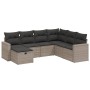 7-piece garden sofa set with gray PE rattan cushions by , Garden sets - Ref: Foro24-3263526, Price: 416,18 €, Discount: %
