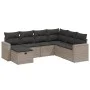 7-piece garden sofa set with gray PE rattan cushions by , Garden sets - Ref: Foro24-3263526, Price: 417,06 €, Discount: %