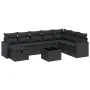 Set de sofás de jardín 8 piezas y cojines ratán sintético negro by , Garden sets - Ref: Foro24-3263591, Price: 569,39 €, Disc...