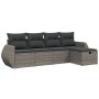 Juego de sofás jardín con cojines 5 pzas ratán sintético gris von , Gartensets - Ref: Foro24-3264086, Preis: 317,04 €, Rabatt: %