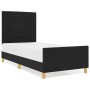 Estructura de cama con cabecera Negro 100 x 200 cm tela