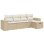 Garden sofa set with cushions 5 pieces beige synthetic rattan by , Garden sets - Ref: Foro24-3264394, Price: 344,37 €, Discou...
