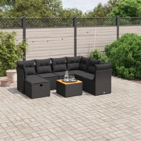 8-teiliges Gartensofa-Set und schwarze synthetische Rattankissen von , Gartensets - Ref: Foro24-3264737, Preis: 493,29 €, Rab...