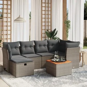 7-teiliges Gartensofa-Set mit grauen PE-Rattan-Kissen. von , Gartensets - Ref: Foro24-3264728, Preis: 396,58 €, Rabatt: %